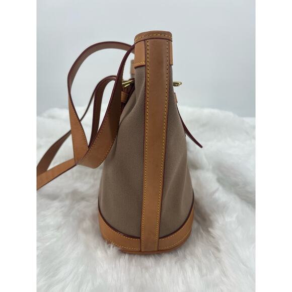 Dooney & Bourke Cabriolet Gray Canvas Tote with Leather trim - Picture 2 of 11